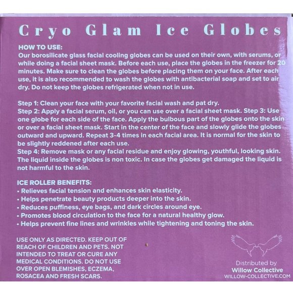 NWT/NIB Willow Collective Cryo Glam Ice Globes - set of 2 globes - Picture 5 of 7